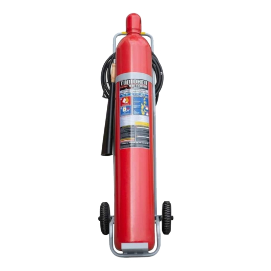 Bình chữa cháy có xe đẩy, bằng khí CO2 24kg ( Tomoken, có tem kiểm định)