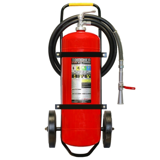 Bình chữa cháy có xe đẩy, bằng bột ABC 35kg ( Tomoken, có tem kiểm định)